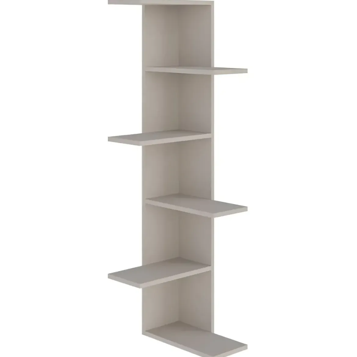 Libreria Angolare 5 Ripiani Cashmere Salvaspazio 37x37x141 cm
