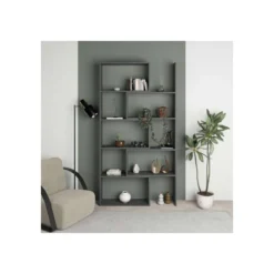 Libreria Antracite Legno Estensibile Moderna Angolare