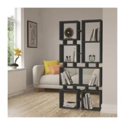 Libreria Antracite Moderna Design a Cubi per Arredamento Salone