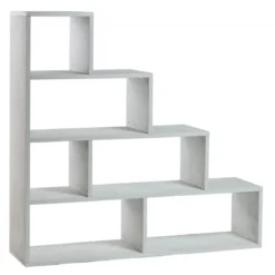 Libreria a Scala Bianco Vani Moderna Mensole Scaffale Ufficio Studio