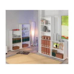 Libreria Bianca in Legno 60 Moderna Scaffali Mensole Parete Salotto Cameretta