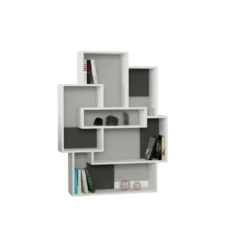 Libreria Bianca in Legno Salone e Ingresso Stile Moderno