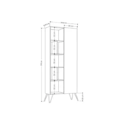 Libreria con Anta 7 Ripiani Antracite 80,6x191 cm