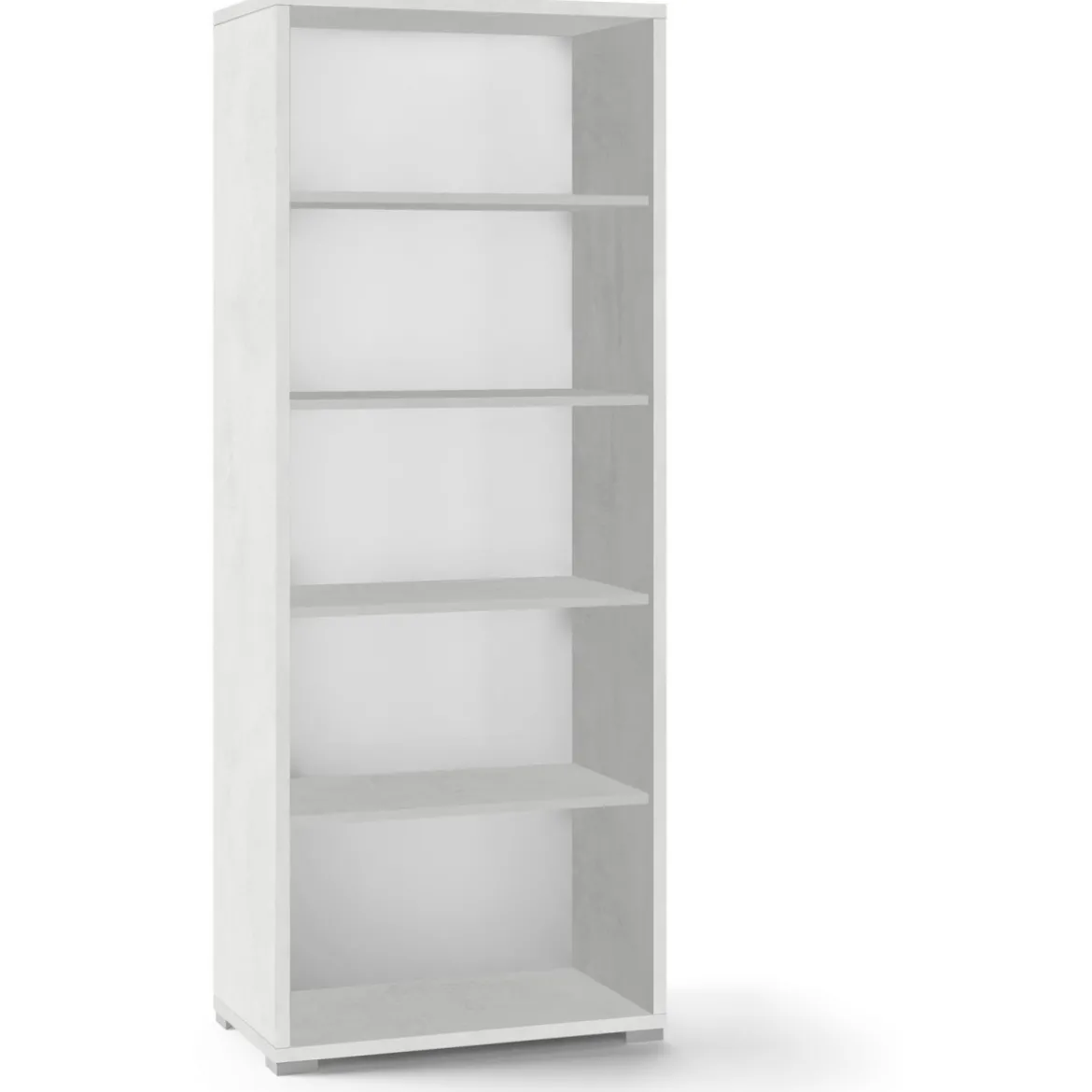Libreria in Legno Bianco con 5 Ripiani a Giorno Ufficio Scaffale Moderna