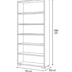 Libreria Moderna 70x29x190 cm Cemento Ripiani Regolabili