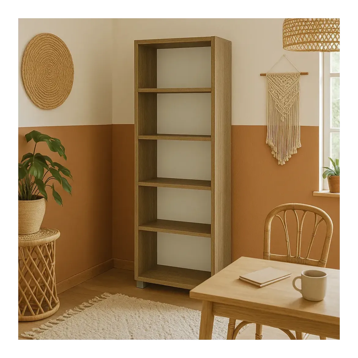 Libreria Moderna 70x29x190 cm Noce con Ripiani Regolabili
