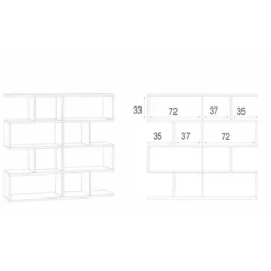 Libreria Modulare Bianco a Giorno Moderna Mensole Scaffale Ufficio Studio