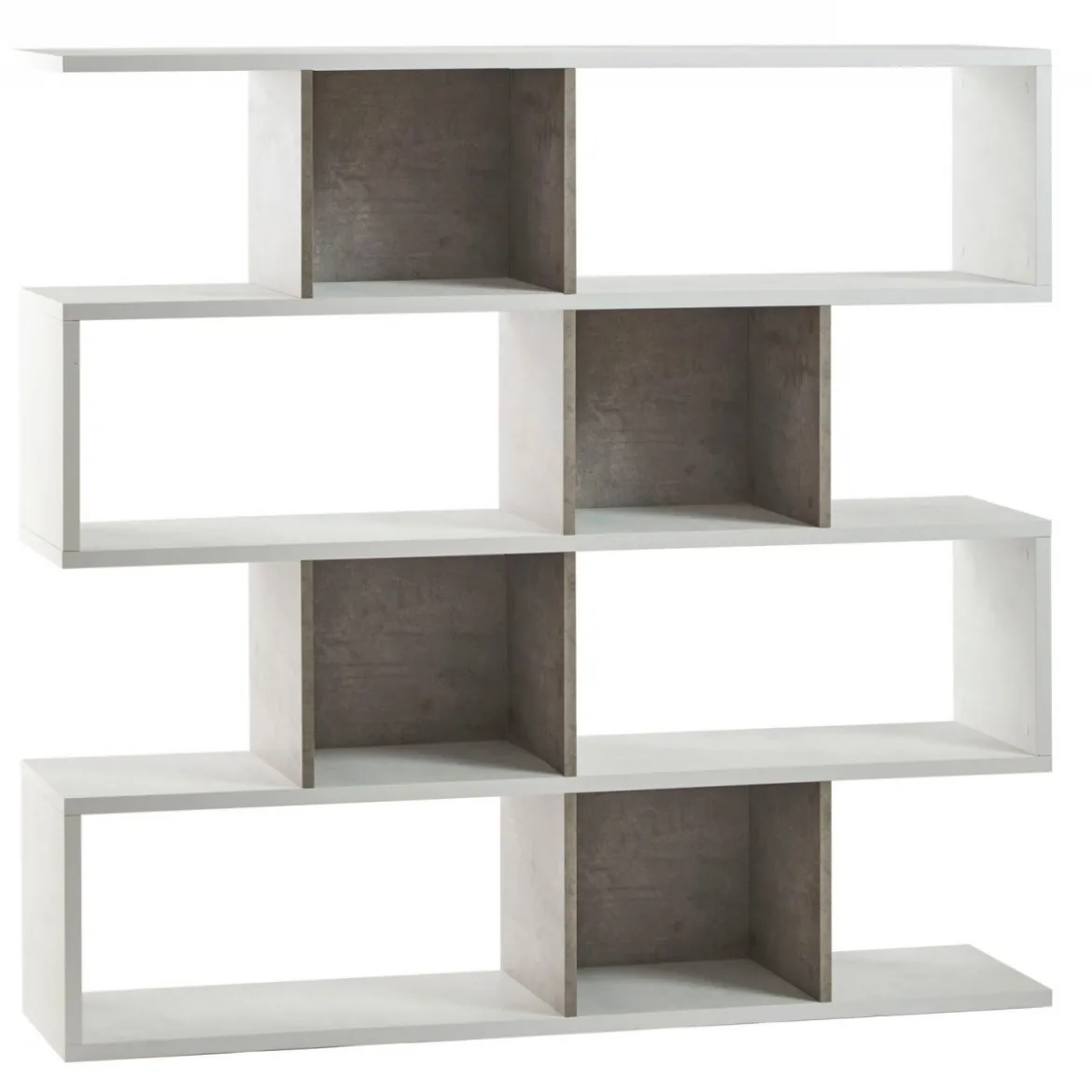 Libreria Modulare Bianco Cemento Moderna Scaffale Mensole Ufficio Studio