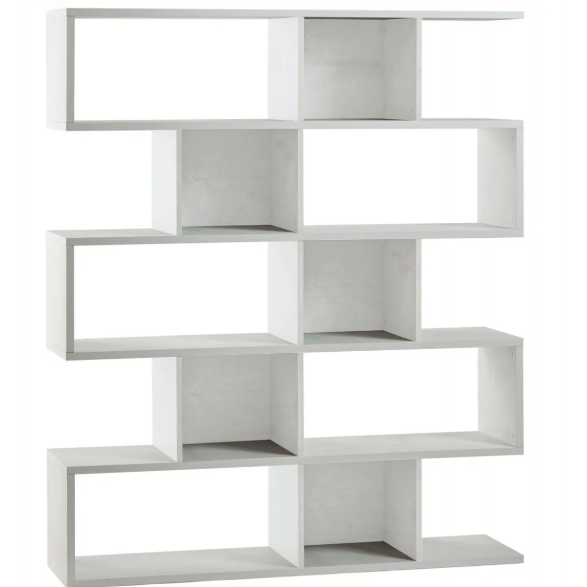 Libreria Modulare Bianco Geometrica Moderna Mensole Scaffale Ufficio