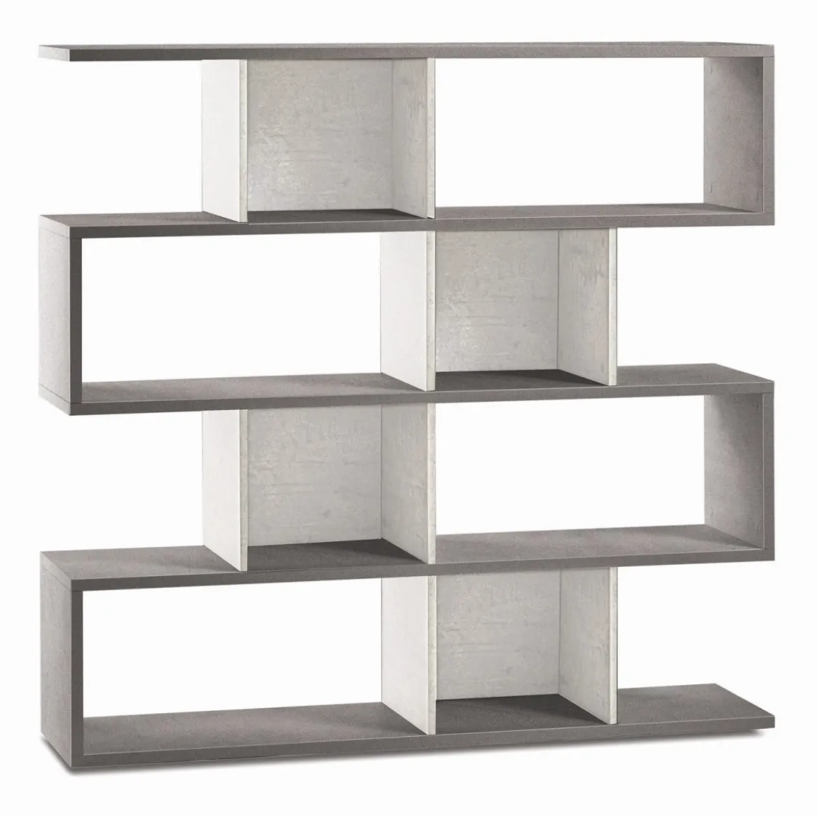 Libreria Modulare Cemento Bianco Moderna Mensole Scaffale Ufficio Studio