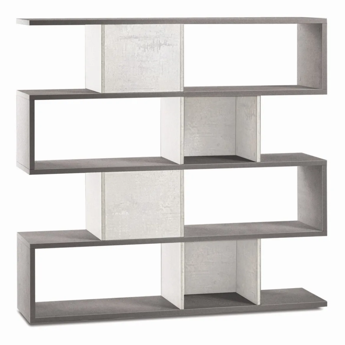 Libreria Modulare Cemento Bianco Moderna Mensole Scaffale Ufficio Studio