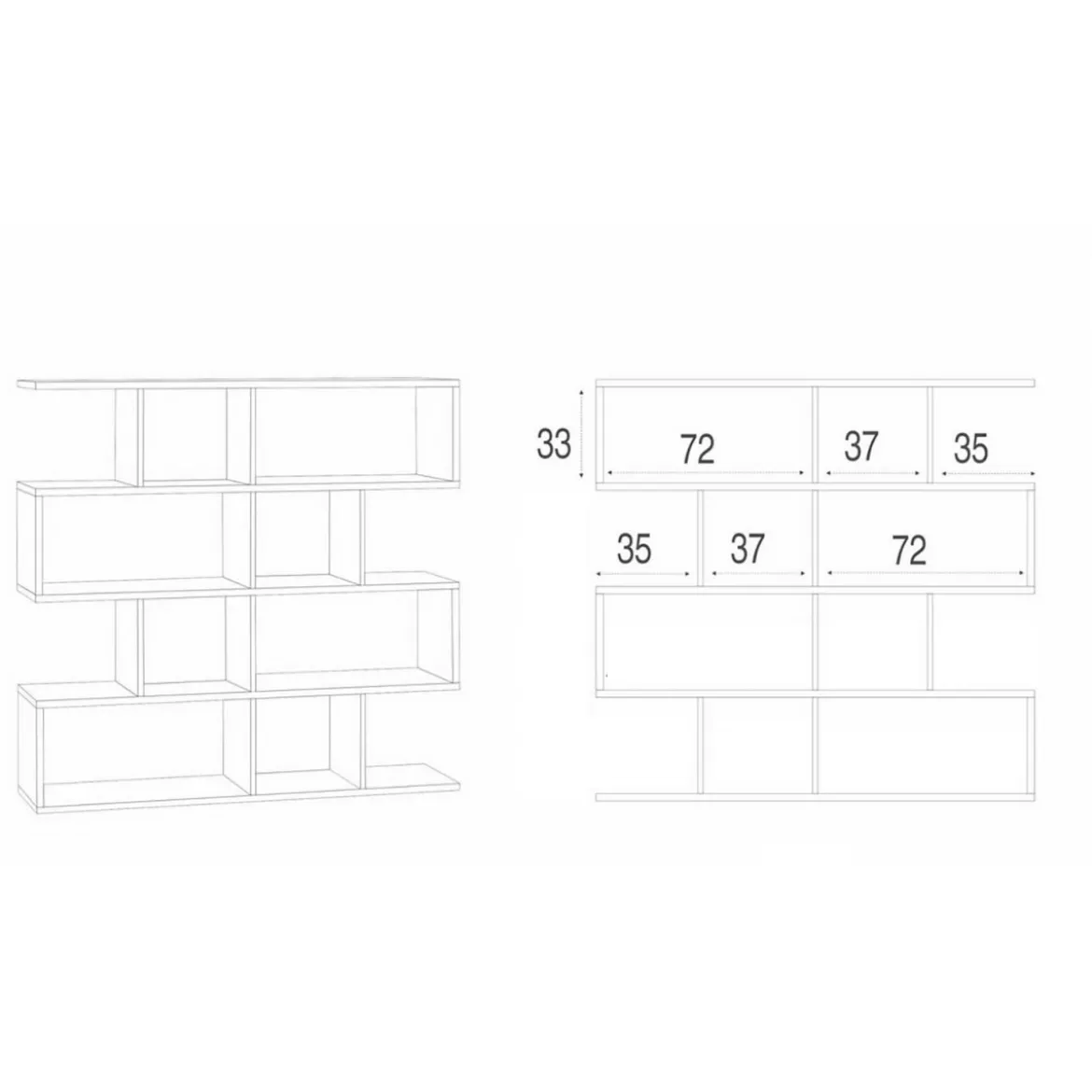 Libreria Modulare Cemento Bianco Moderna Mensole Scaffale Ufficio Studio