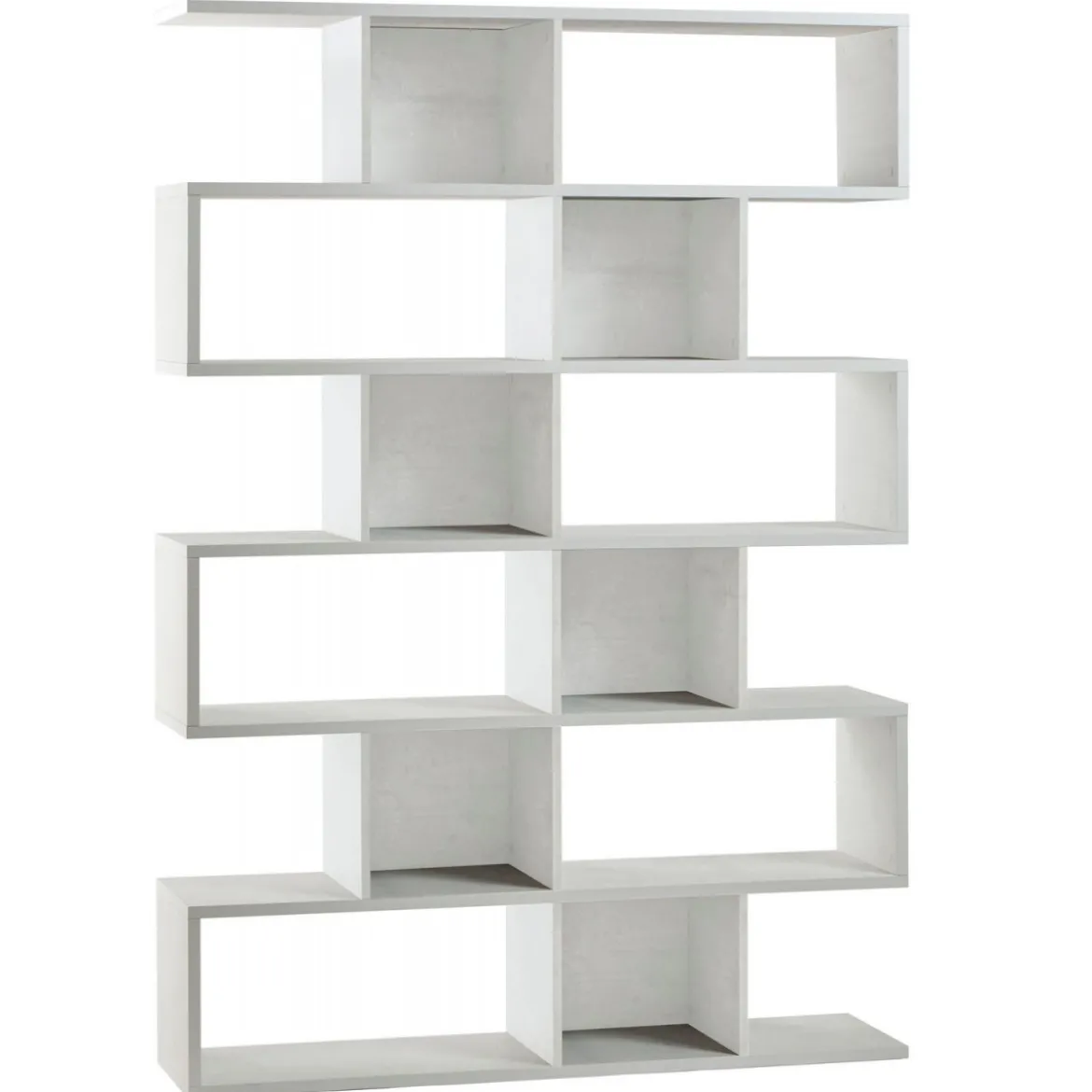 Libreria Modulare Geometrica Bianco in Legno Moderna Scaffale a Giorno