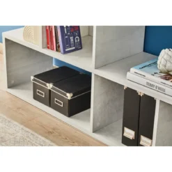 Libreria Modulare Giorno Cemento Moderna Mensole Scaffale Ufficio Studio