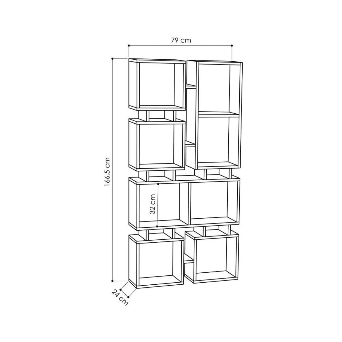 Libreria Tortora Moderna Design a Cubi per Arredamento Salone