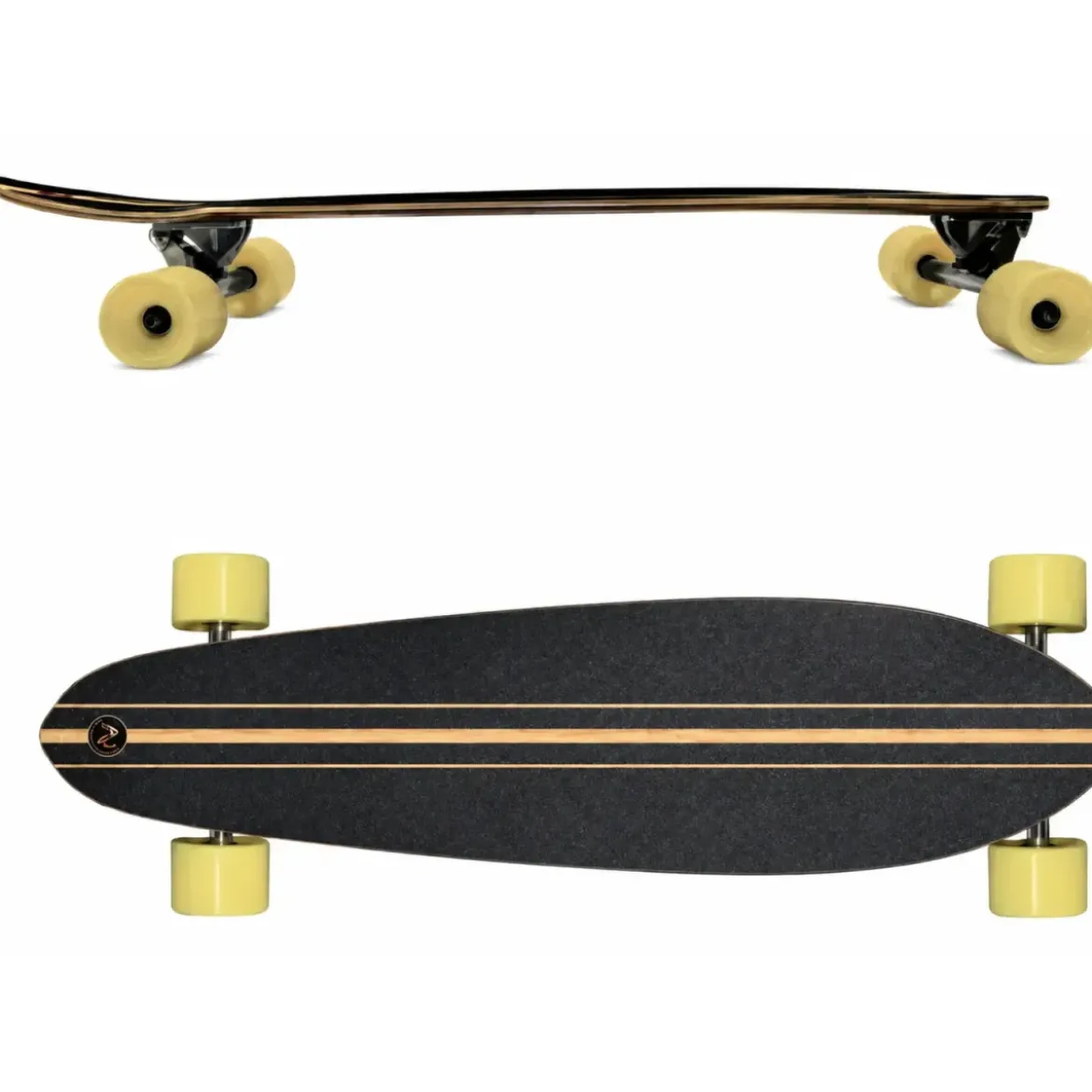 Longboard 95x24 Acero 8 Strati Skateboard Kicktail Cuscinetti ABEC 7