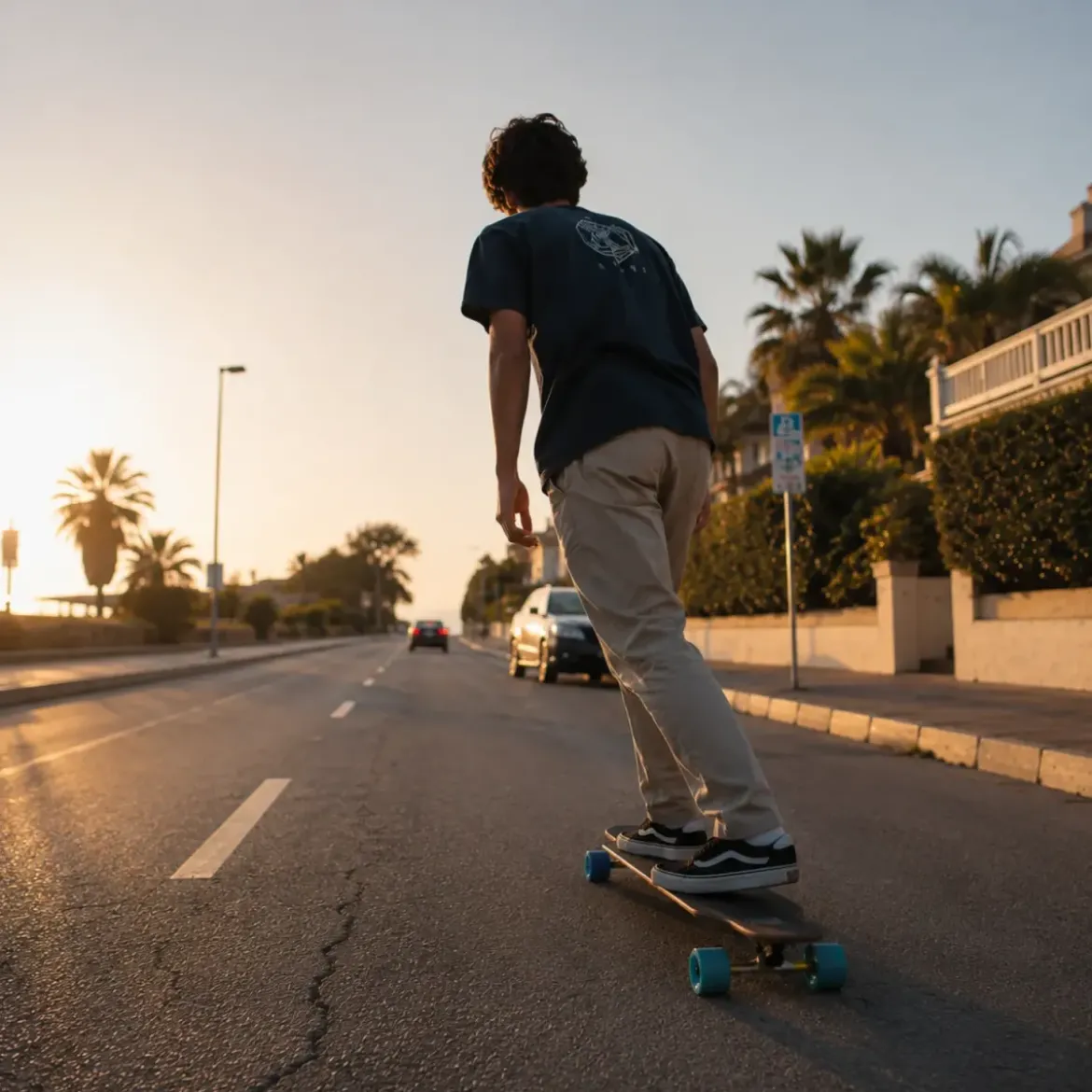 Longboard 97x23 Acero 8 Strati Skateboard Concavo Cuscinetti ABEC 7