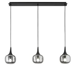 Luce a Sospensione Lampada a Soffitto con 3 Diffusori in Vetro Elegante