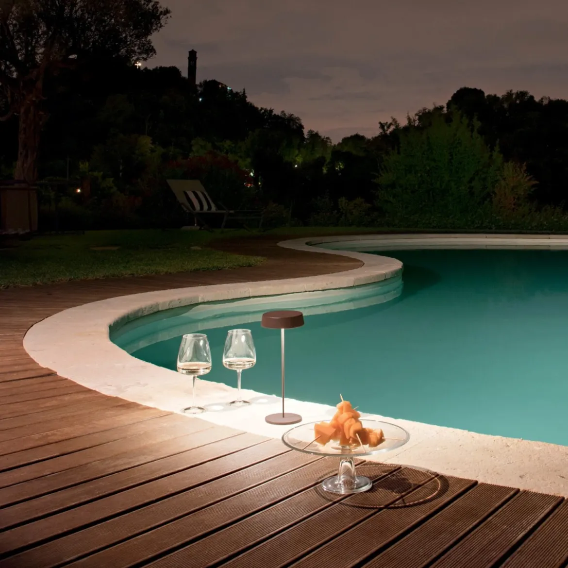 Luce da Tavolo Intec a LED con Batteria Ricaricabile da Esterno Bronzo