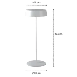 Luce da Tavolo Intec con Batteria Ricaricabile da Esterno Bianco a LED