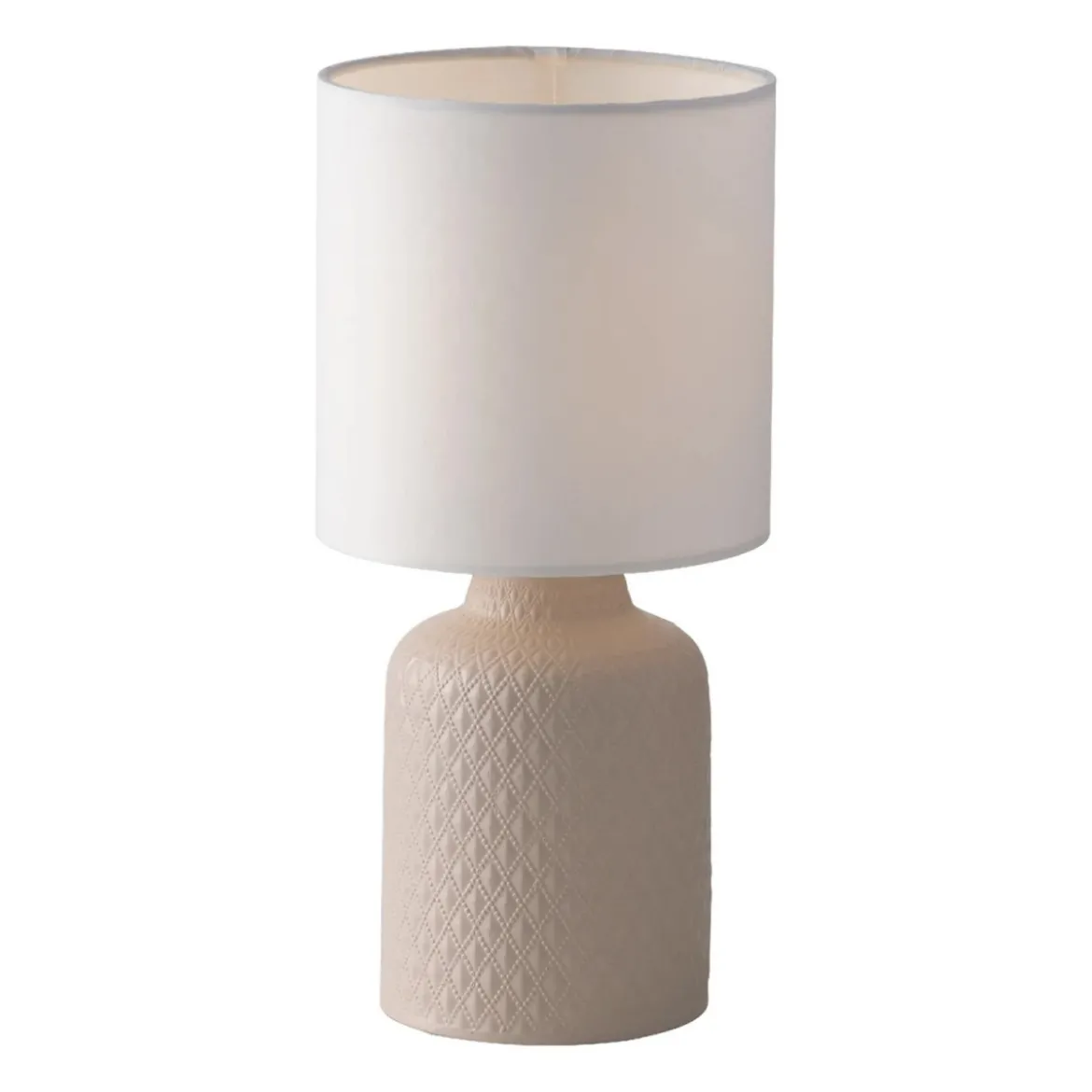 Luce da Tavolo Lumetto in Ceramica Rosa Lampada con Paralume in Tessuto