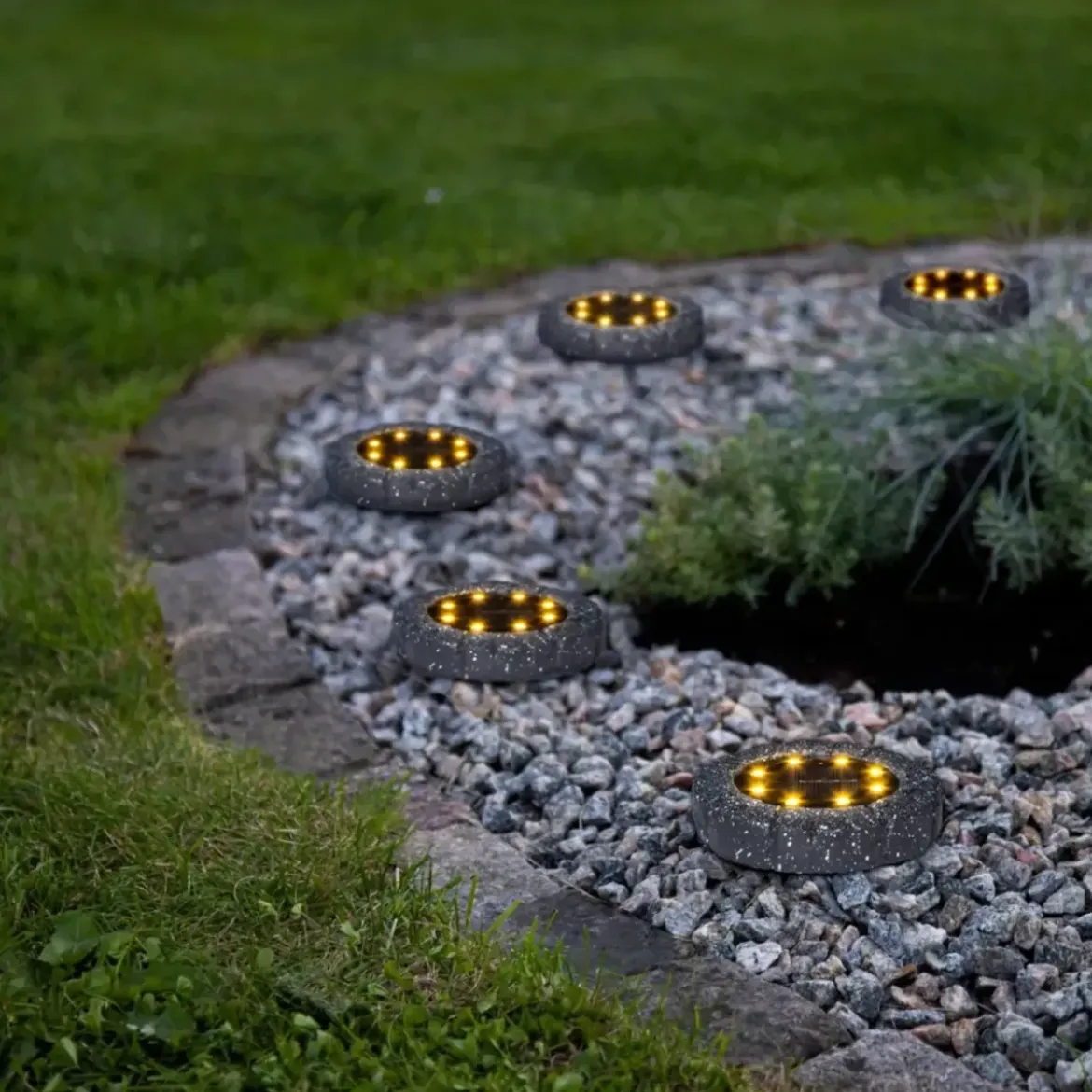 Luce Solare Segnapasso Effetto Pietra LED 12 Pezzi Giardino Vialetto