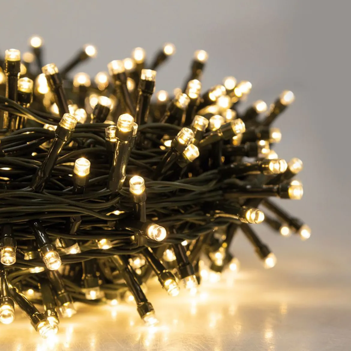 Lucine di Natale 100 Led 4,5 mt Decorazione con Luce Bianco Caldo