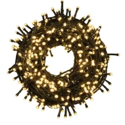 Lucine di Natale 8 mt Decorazione con Luce Bianco Caldo con 180 Led