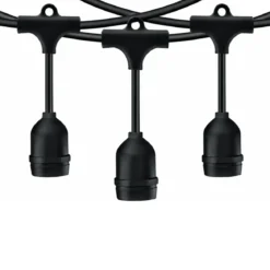Luci per Gazebo Ombrellone 10m con 10 Portalampade E27 Nero Esterno