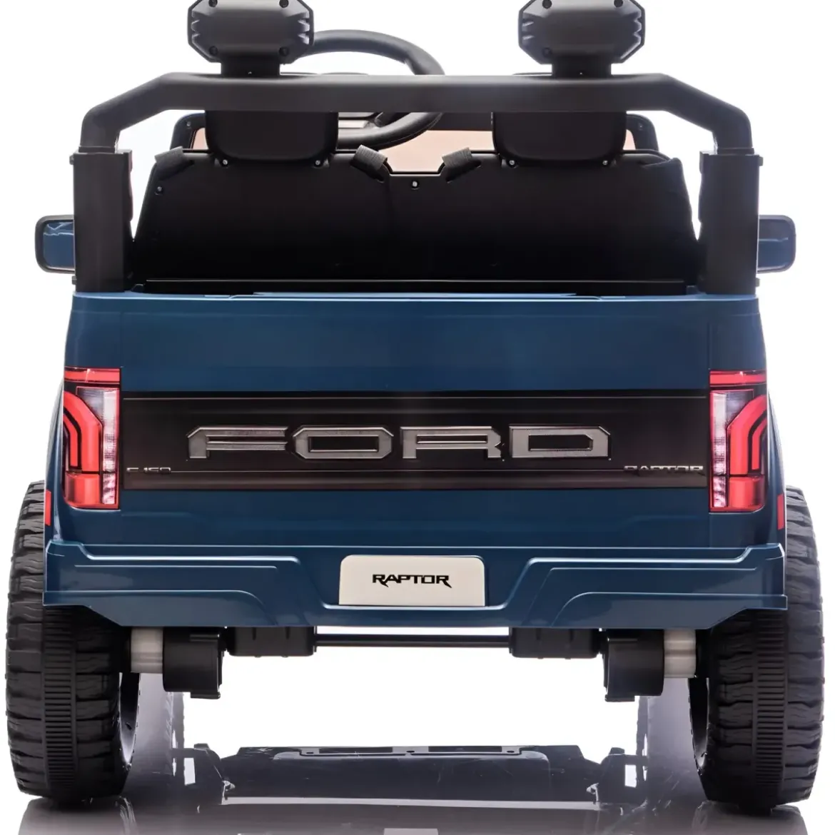 Macchina Elettrica Bambini 24V Ford Raptor Blu 2 Posti Sedile Ecopelle