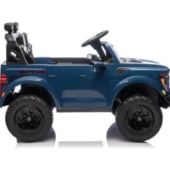 Macchina Elettrica Bambini 24V Ford Raptor Blu 2 Posti Sedile Ecopelle