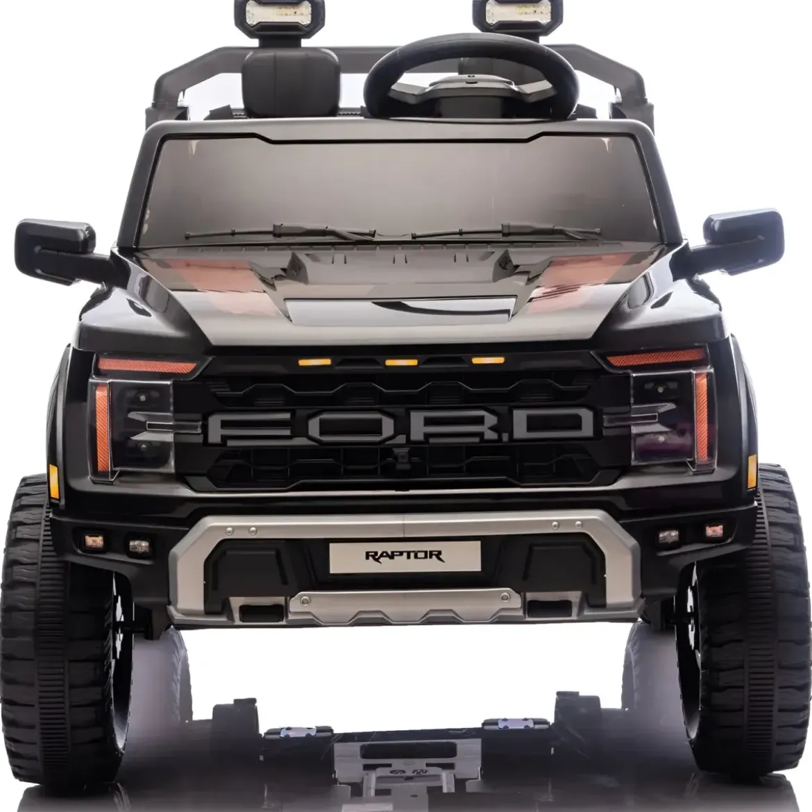 Macchina Elettrica Bambini 24V Ford Raptor Nero 2 Posti Sedile Ecopelle