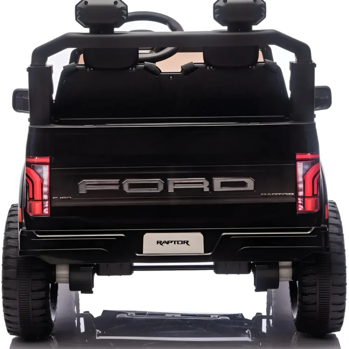 Macchina Elettrica Bambini 24V Ford Raptor Nero 2 Posti Sedile Ecopelle