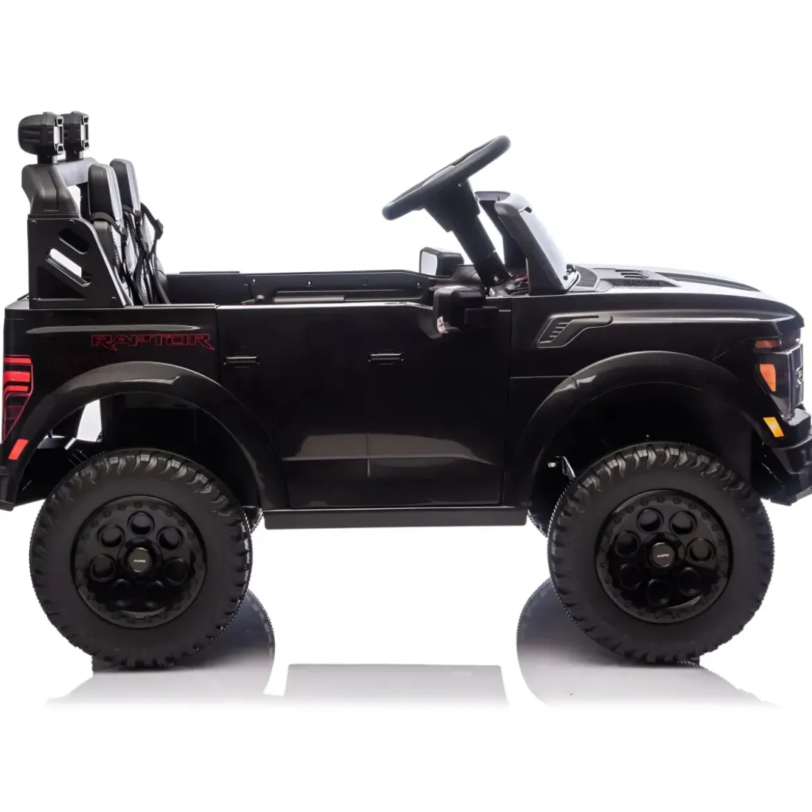 Macchina Elettrica Bambini 24V Ford Raptor Nero 2 Posti Sedile Ecopelle