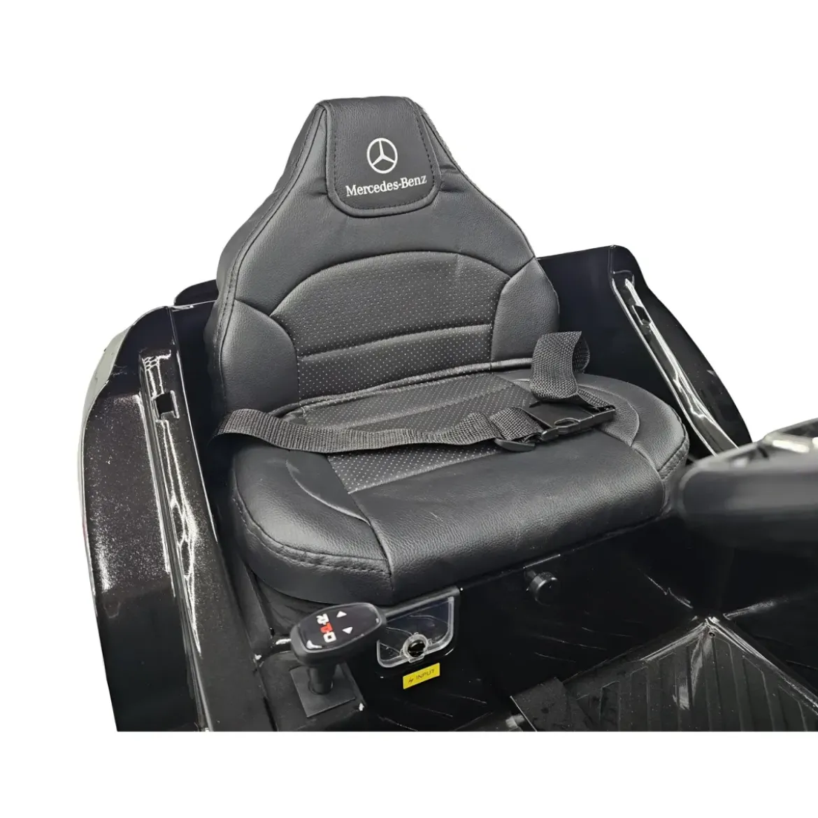 Macchina Elettrica per Bambini Mercedes Nero 12V con Sedile in Pelle