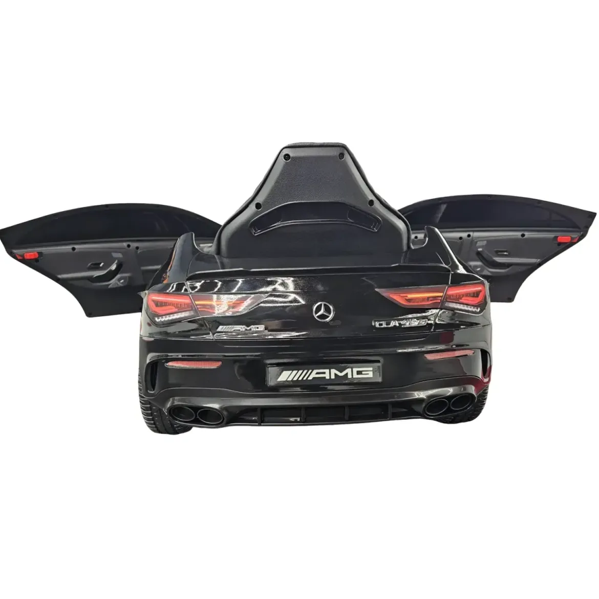 Macchina Elettrica per Bambini Mercedes Nero 12V con Sedile in Pelle