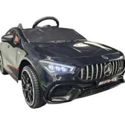 Macchina Elettrica per Bambini Mercedes Nero 12V con Sedile in Pelle