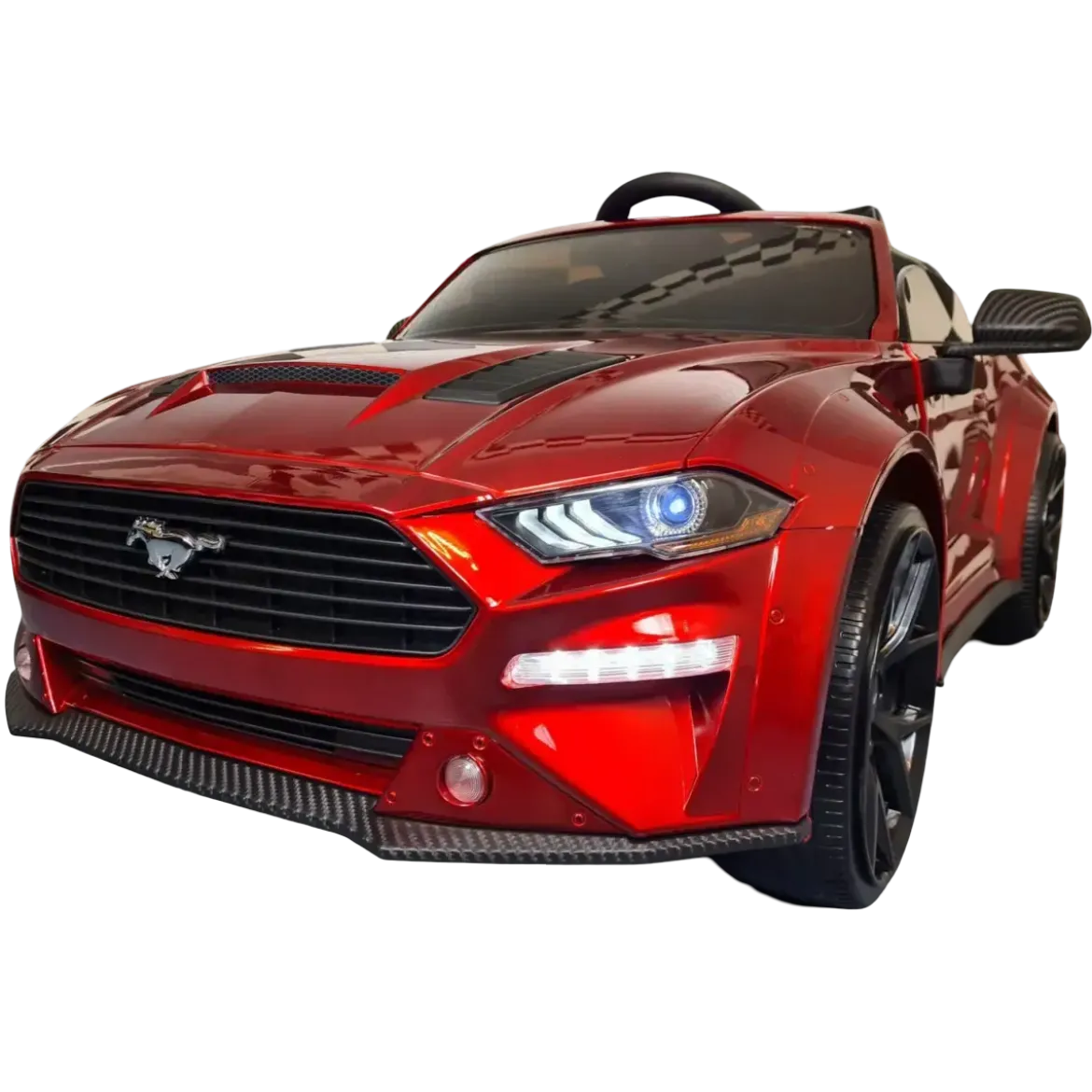 Macchina per Bambini Ford Mustang Rosso Metallizzato a Batteria da 24V