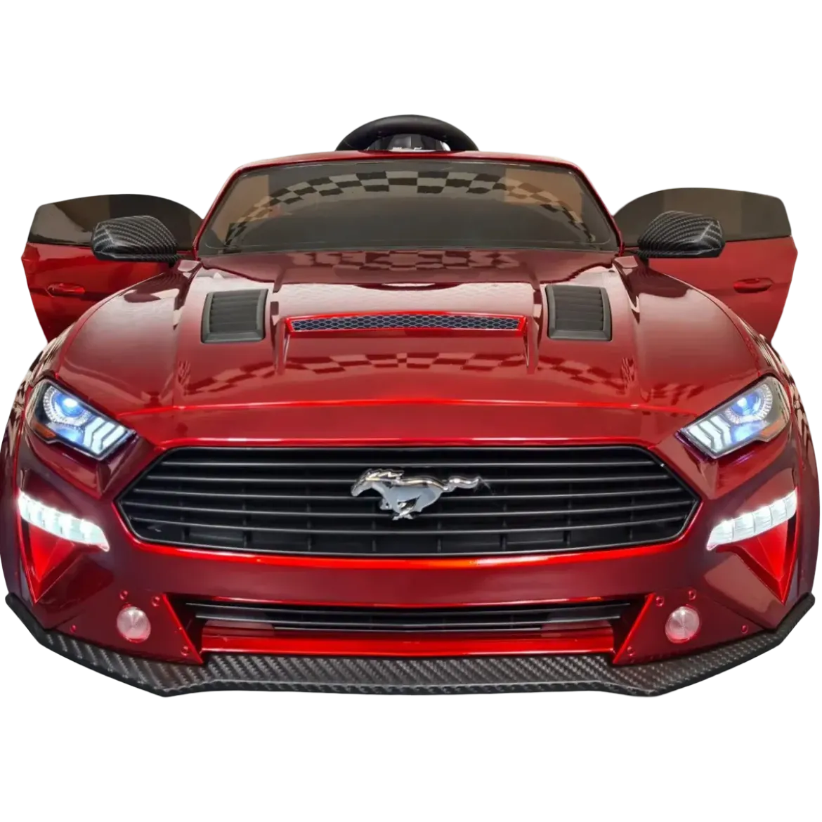 Macchina per Bambini Ford Mustang Rosso Metallizzato a Batteria da 24V