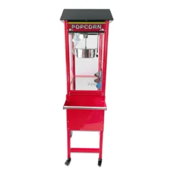 Macchina per Popcorn con Carrello Rosso Professionale Acciaio Modulare