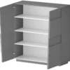 Madia Alta Antracite Opaco Credenza 4 Ante 3 Ripiani Legno Salvaspazio