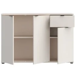 Madia 3 Ante 1 Cassetto Credenza Salvaspazio Beige Cashmere Soggiorno
