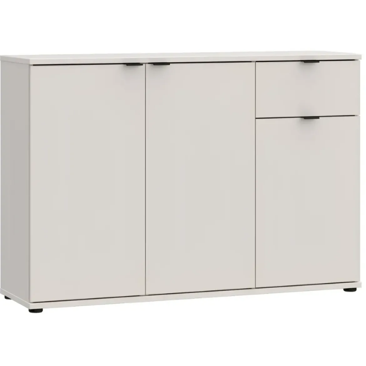 Madia 3 Ante 1 Cassetto Credenza Salvaspazio Beige Cashmere Soggiorno