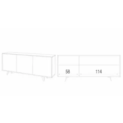 Madia Armadio Bianco Nero Mobile Contenitore Buffet Soggiorno Credenza