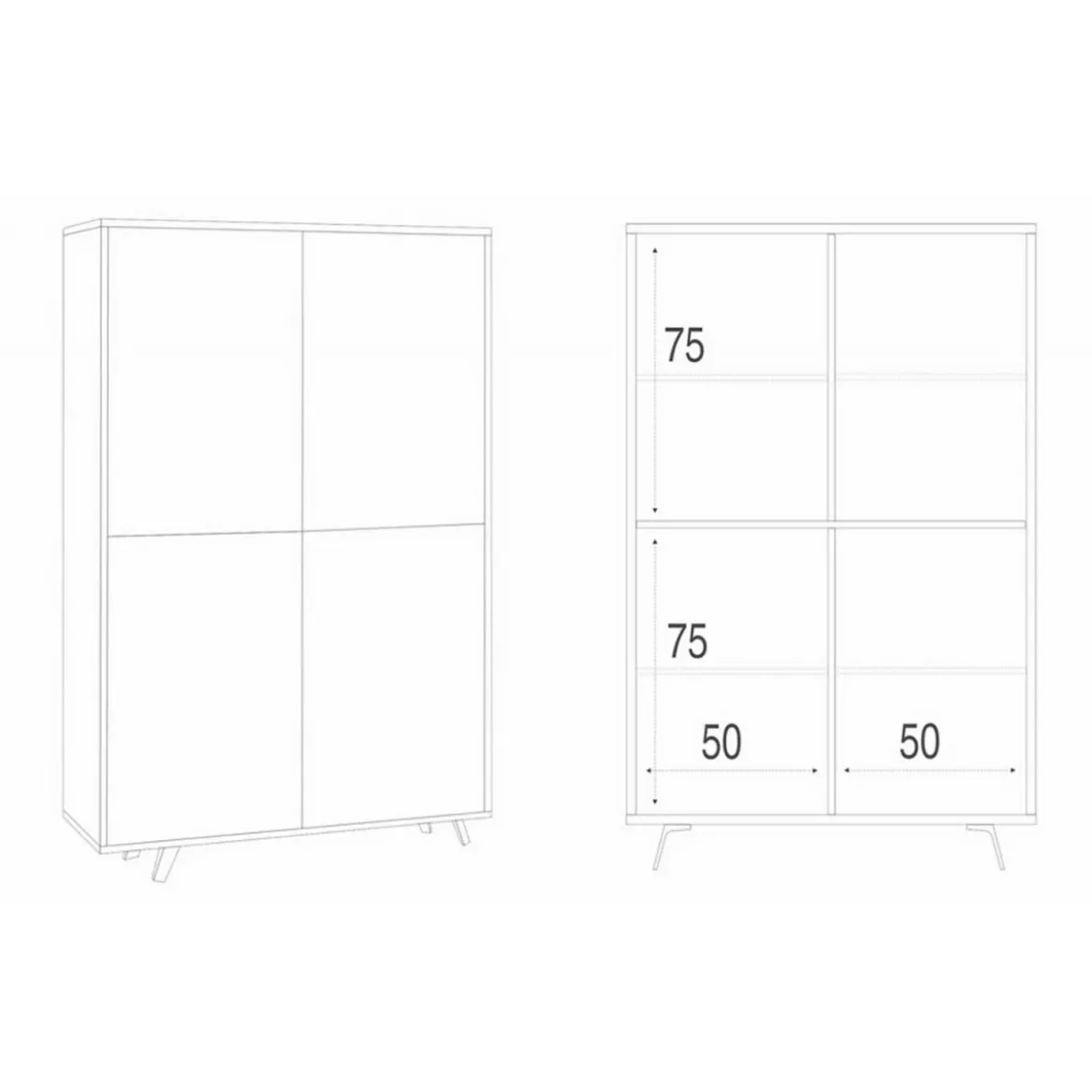 Madia Armadio Nero Bianco Lucido Credenza con Ripiani 4 Ante Soggiorno