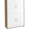 Madia Armadio Noce Bianco Lucido Mobile Credenza 4 Ante Buffet Soggiorno