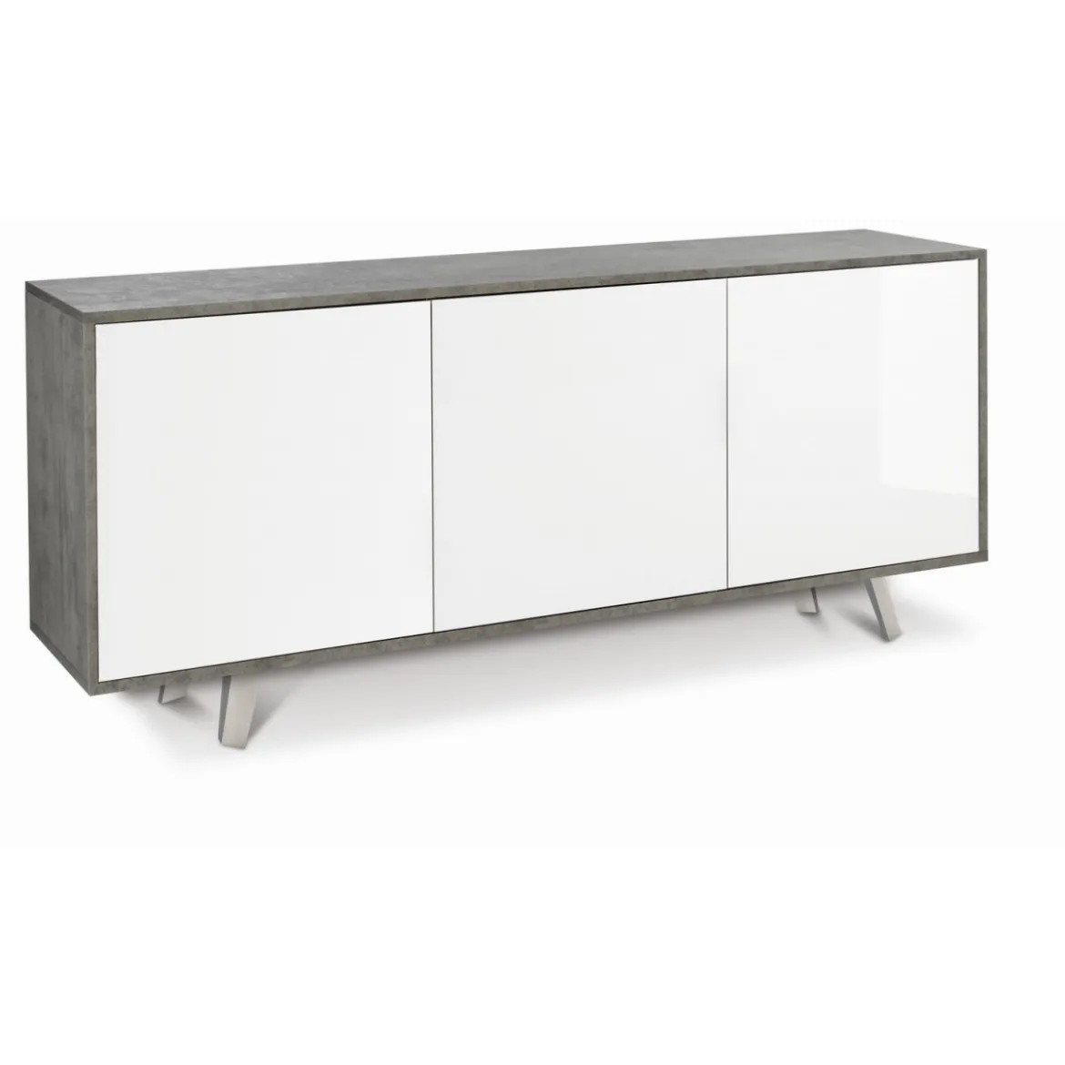 Madia Bianco Lucido Armadio 3 Ante Credenza Contenitore Buffet Soggiorno