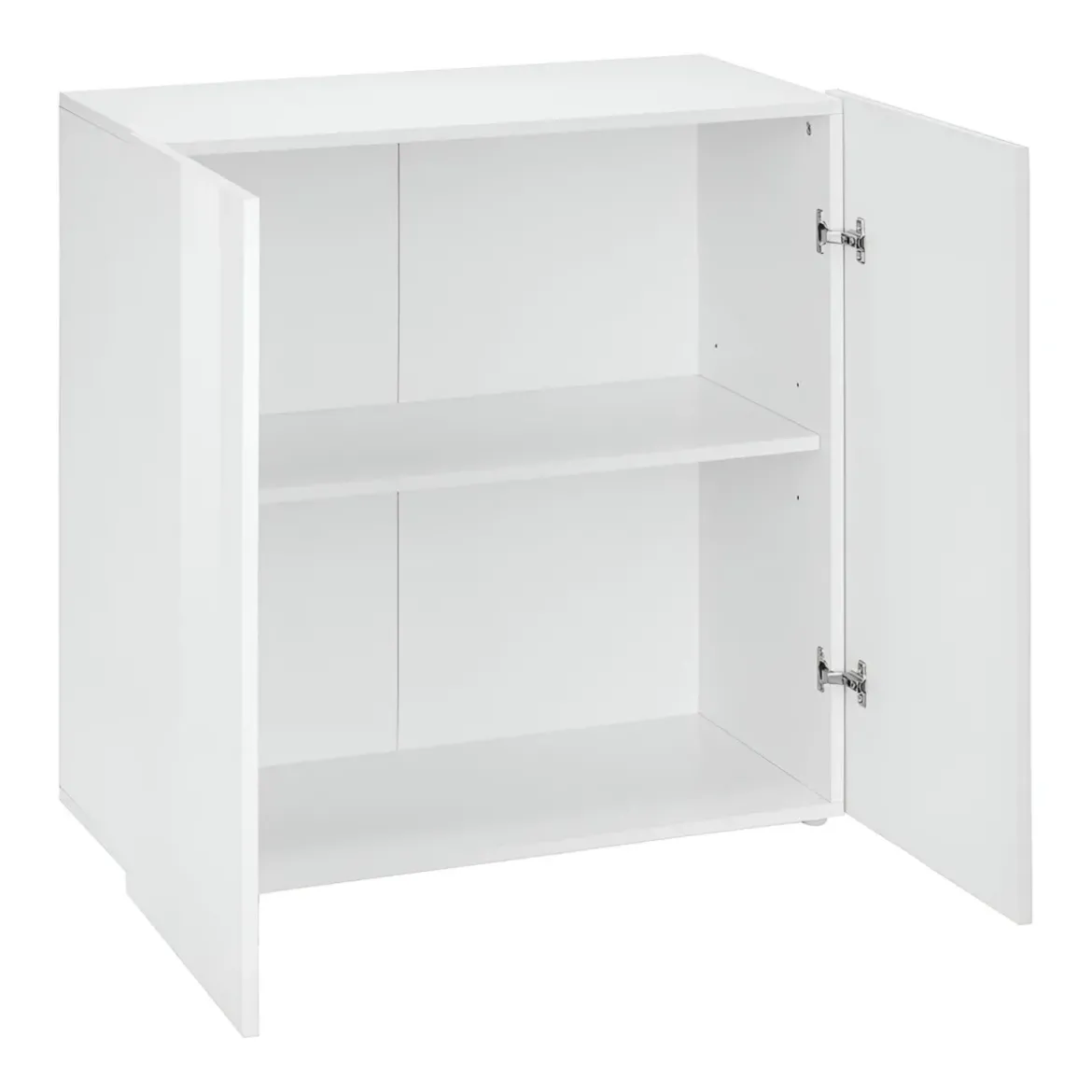 Madia con 2 Ante Bianco Lucido Credenza per Soggiorno Moderna Multifunzione