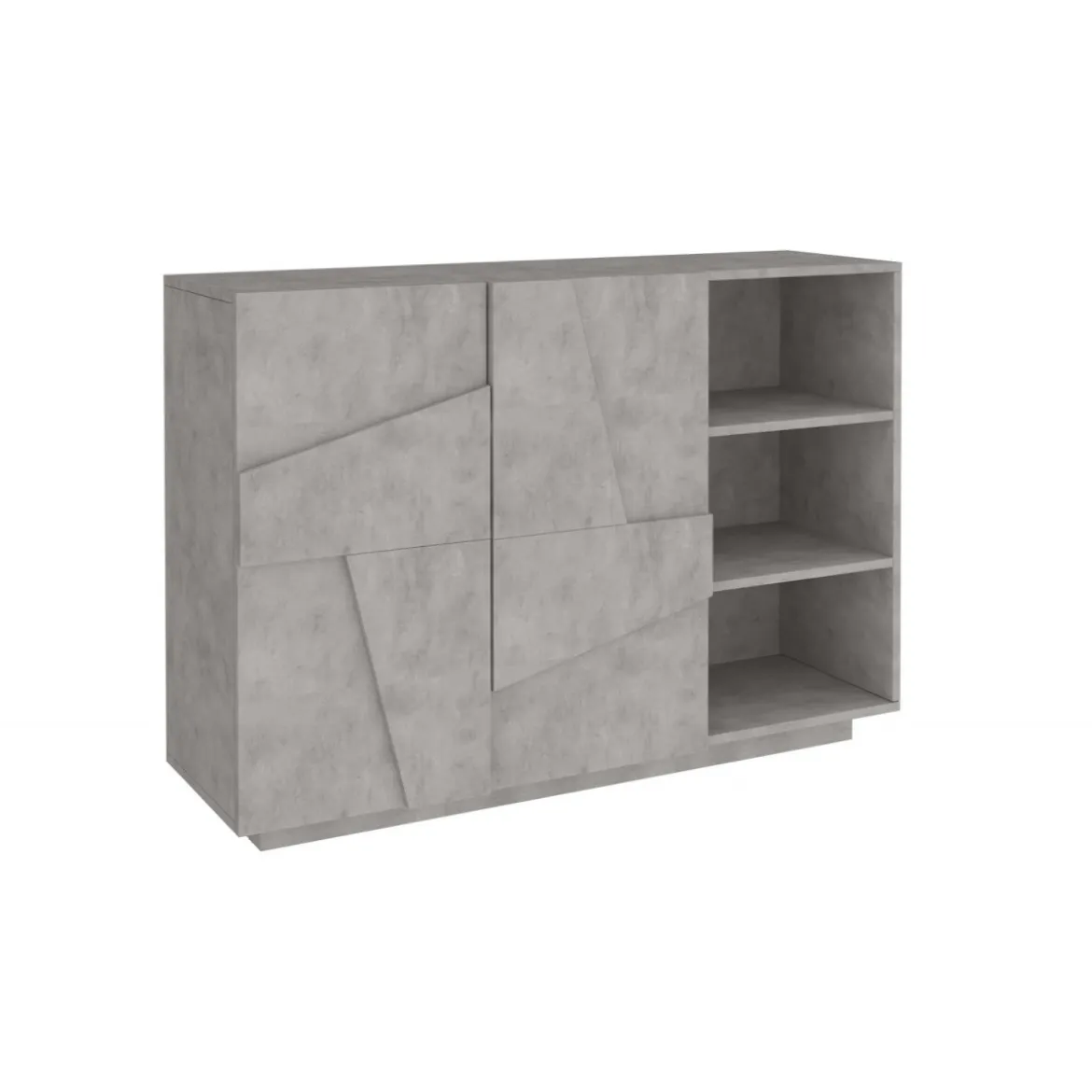 Madia da Ingresso 120 cm Credenza Grigio Cemento con Ante e Ripiani