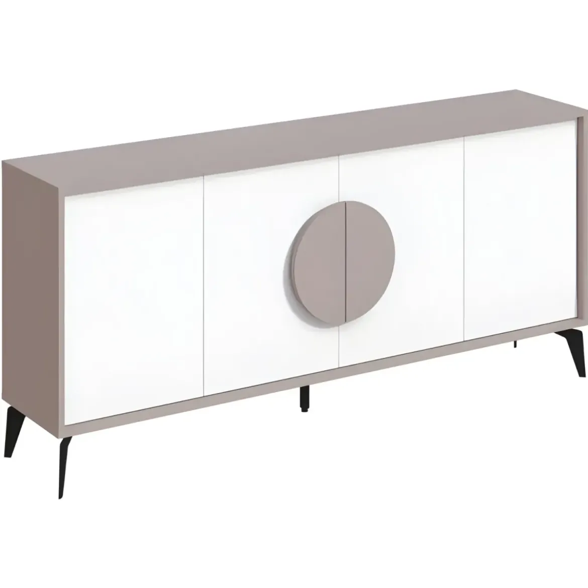 Madia Soggiorno Moderna 180 cm 4 Ante Bianco Tortora Moderno Piedini